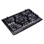 Gas Cooktop 30 Inch, Built-in 5 Burners Gas Stovetop Stainless Steel LPG/NG Convertible Gas Stove Dual Fuel Sealed Gas Cooktop - Black