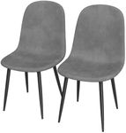 ADVWIN Velvet Dining Chairs Set of 2 Kitchen Chair with Metal Legs Reading Seating for Dining Room Living Room Cafe Meeting Room Grey