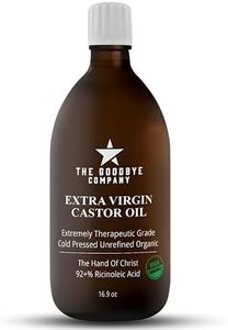 Castor Oil USDA Certified Organic Glass Bottle Pure Cold-Pressed - (500 mL) 100% Natural Virgin Castor Oil Unrefined Moisturizing for Skin Hair Growth for Eyelashes, Hexane & BPA Free (16.90 Ounces)