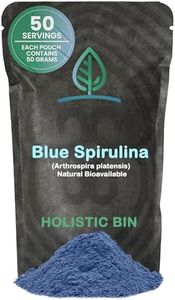 Blue Spirulina Powder by Holistic Bin | Organic Blue Green Algae Powder for Supplements, Smoothies, & Baked Goods | Rich Source of Vegan Protein, Vitamins, & Phytonutrients (50 Grams)