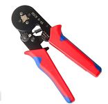 Hetkrishi Crimping Tool Wire Pliers, HSC8 6-4A Ferrule Crimper Adjustable Ratchet Tools Used for AWG23-7 (0.25-10.0mmｲ) Cable End Sleeves