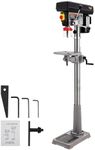 13" Floor Drill Press with 7.5A Pure Copper Motor, 288-3084 RPM Variable Speed, 0-45° Tilting Worktable - Complete Accessories, Swing 13", Excellent Durability