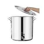 MEOYCHB Stainless Steel Stock Pot - Stock Pot With Spigot, Round Stock Pot With Soft-Touch Handles, Stainless Steel Soup Stockpot Composite Bottom 5-90L Wine Bucket With Tap(Size:30 * 30cm(20L))