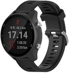 Compatible with Garmin Forerunner 245/ Forerunner 245 Music Bands, Silicone Watchband for Garmin Forerunner 245/ Forerunner 245 Music GPS Running Smartwatch (Black)