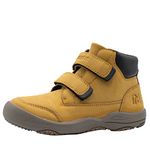 i78 Kids Boys Hiking Shoes Classic Hook and loop Mid Ankle Boots For Outdoor Trekking Walking Synthetic Non-Slip Lightweight (Brown Classic 2.5)