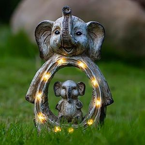 CMTGYPIN Solar Garden Sculpture Elephant Decoration Garden Landscape Ornament Statues for Patio HomeYard Decor Elephant Statue,Elephant Gifts for Women,Housewarming Gifts