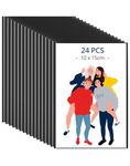 QWORK® 24 Pack Fridge Magnet Photo Frame 6x4 Inch - Magnetic Photo Frame with PVC Clear View, Flexible & Scratch-Free