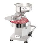 KoolMore Burger Press Patty Maker for 6” Hamburgers, Stainless-Steel Manual Forming Machine for Personal and Commercial Foods, Heavy Duty Processor, Includes Pattie Papers (CHM-6), Silver