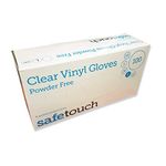 SafeTouch 50000012 Powder Free Clear Vinyl Gloves, Large (Pack of 100)