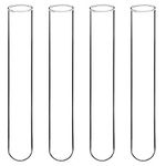 BorinGlass Glass Test Tubes, Pack of 100 Sturdy Round Bottom Clear Test Lab Tubes, 12 mm O.D. X 75 mm Length