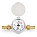 HYDROBIL WRAS Certificate Water Meter with Non-return Brass Fittings 1/2" BSP, Antimagnetic Cold Water Flow Meter 50°C H-R100 V-R40 Legible Rotary Counter Qn 1.6 m3/h Pressure 16 Bar, Ebook Included