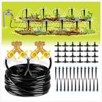 HIRALIY 98.4FT Drip Irrigation Kit, Garden Watering System, Blank Tubing DIY Automatic Irrigation Equipment Set for Outdoor Plants, Micro Drip Irrigation Kit for Greenhouse Flower, Bed Patio, Lawn