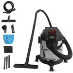 Taurus by INALSA Wet and Dry Vacuum Cleaner for Home,12 LTR Capacity,1200 W,17 kPa Suction,Blower Function,HEPA Filter,Wet Vacuum Cleaner for Sofa, House Cleaning,Stainless Steel Body-Ateca Active 12