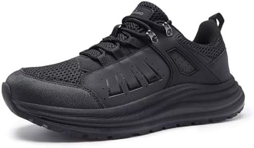 Men's Orthopedic Breathable Running Shoes: Comfortable Plantar Fasciitis Heel Spur Arch Support Orthotic Foot Heel Pain Relief Trail Sneakers, Sports Exercise Rest Walking Shoes Black Size 10.5