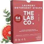The Lab Co. Laundry Detergent Strips Washing Sheets | Eco Ultra-Concentrated | Non-Bio for Sensitive Skin | Non-Toxic Fragrance | EDC-Free | Lab-Tested | Energising Grapefruit Amber | 64 Loads