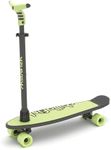 Chillafish Skatieskootie 2, Training Skateboard and Lean-to-Steer Scooter with Detachable Stability Handlebar, Pistachio