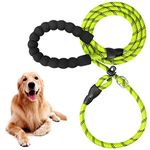 Qpets 1.7M Dog Training Leash, Durable Light Reflecting Dog Leash, Dog Leash For Large Dogs, Adjustable Dogs Leash Anti-Strain Leash Braided Rope For Small Medium Large Dog(Green) - 5Feet