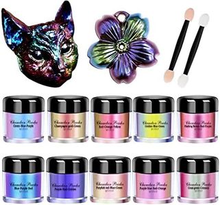 OSBANG 10 Colors Chameleon Mica Powder Color Shift Pigment Powder for Epoxy Resin Painting Soap Making Bath Bombs Candle Making Slime(0.1oz/jar)