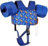 MoKo 30-70lbs Toddler Floaties Arm Floaties, Toddler Swim Vest Cartoon Swim Arm Band for Kids with Crotch Strap Pool Float Vests Sleeves Shoulder Straps Learn to Swim, Dinaosaurs Print