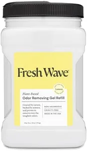 Fresh Wave Lemon Odor Removing Gel Refill, 63 oz. - Safer Odor Absorbers for Home, Natural Plant-Based Odor Eliminator, Every 15 oz. lasts 30-60 Days, For Cooking, Trash & Pets