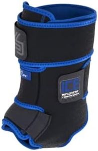 Shock Doctor Ice Recovery Compression Ankle Wrap, Black, Small/Medium