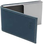 Y&G C.A.U.F.045 Blue Grey Synthetic Leather Stainless Steel Travel Name Card Holder