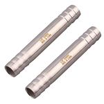 DERPIPE Stainless Steel 5/8" Hose Barb, straight splice extend tubing fitting, union coupling fitting (Pack of 2)