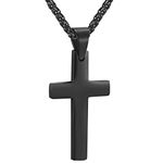 PROSTEEL Black Cross Necklace Antique Crucifix Pendant with Stainless Steel Chain Religious Jewelry Gifts Valentines Day