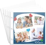 Heavyweight 12x12 Page Protectors, 100 Pack, Scrapbook Refill Pages Protective Sleeves, Fit 12x12 Scrapbook Binder and Photo Album