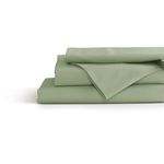 100% Cotton Percale Sheets Queen Size, Sage, Deep Pocket, 4 Piece - 1 Flat, 1 Deep Pocket Fitted Sheet and 2 Pillowcases, Crisp and Strong Bed Linen