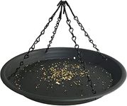 Pmsanzay 12.8'' Bird Seed Catcher Tray Platform Feeder, Large Hanging Tray Fits Most feeders Catches Falling Seed & Husk Great for Attracting Birds Outdoors,Backyard,Home Gardentracting Birds, Black