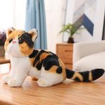 Tickles Cute Lily Cat Soft Stuffed Plush Animal Toy for Kids Girls Birthday Gifts (Color: Orange and Black Size: 25 cm)