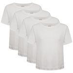 Keanu Heatforce Kids Thermal T Shirts - Pack of 4 - - Winter Warm 0.45 TOG Brushed Underwear - Ages 3-15 Years (4 Pack White T Shirts - 7-8 Years)