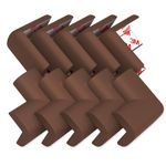 12-Pack Corner Protectors Baby Proof, Furniture Corner and Edge Safety Bumpers, Soft Rubber Foam Cushion Covers, 3M Taped Corner Guards, Baby Child Proofing Pads, Table Corner Protectors, Brown