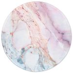 ITNRSIIET Mouse Pad with Stitched Edge, Mouse Mat Premium-Textured, Waterproof, Non-Slip Rubber Base Round Mousepad for Laptop Computer PC Office, Cute Design Desk Accessories, Pink Marble