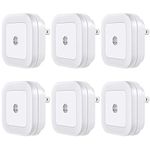 Vont 'Lyra' LED Night Light, Plug-in [6 Pack] Super Smart Dusk to Dawn Sensor, Night Lights Suitable for Bedroom, Bathroom, Toilet, Stairs, Kitchen, Hallway, Kids, Compact Nightlight, Cool White