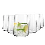 Krosno Water Glasses, Drinks and Juice Glass Tumbler | 490 ml | Set of 6 | Infinity Collection | Lead-Free Durable Set Glassware | Glass Cups, Glass Tumblers | Ideal for Home & Bar | Drinking Glasses