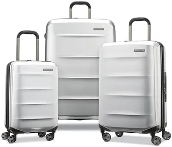 Samsonite Octiv Lightweight Hardshell Luggage-Durable, Spinner Wheels, Telescopic Handle, TSA Approved Lock, Aluminum Silver, 3-Piece Set (22/24/28)