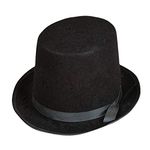 Rhode Island Novelty Felt Top Black Deluxe Butler Magician Costume Adult Hats - 3 Pack