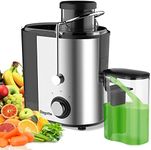 Juicer, Bagotte Centrifugal Juicer for Fruit and Vegetable, 600W High Juice Yield Juicer Extractor, Stainless Steel,Juicer Machines Easy to Clean,Brush & Anti-drip Dual-Speed, BPA-Free