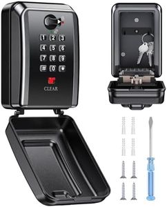 Vewaci Wall-Mounted Key Lock Box, 12 Digit Combination Lock Box for Keys with Code, Large Capacity & Weatherproof Outdoor Lockbox, Key Safe Storage Lock Box for Home, Office, Garage, Black