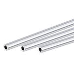 sourcing map 6063 Aluminum Round Tube 10mm OD 6mm Inner Dia 300mm Length Pipe Tubing 3 Pcs