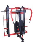 GYM24 EQUIPMENTS Iron Weight Stack Multi Home Gym Gfts-701 - Functional Trainer With Smith Machine And Pec Fly Rear Delt (Red Black, Pvc Stack)