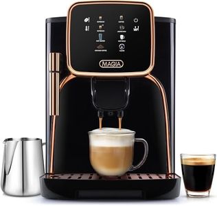 Zulay Kitchen Magia Clasica - Fully Automatic Espresso Machine With Grinder - Touch Screen Coffee Maker With One-Touch Operation - Milk Foam System For Latte, Cappuccino, Macchiato - Black Copper