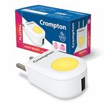 Crompton Night Buddy USB Charger + Lamp | 0.5 W | Warm White | Turbo Charge | Indirect Lighting | USB Charging Point | 2 Pin Plug | Less Power Consuption | Pack of 1