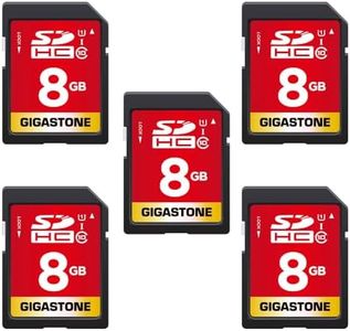 Gigastone 8GB 5-Pack SD Card UHS-I U1 Class 10 SDHC Memory Card Full HD Video Canon Nikon Sony Pentax Kodak Olympus Panasonic Digital Camera