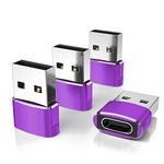 Elebase USB to USB C Adapter 4Pack,Type C Female to USB A Male Charger Connector for iPhone 11 12 13 14 15 16,iPad 8 8th 9 9th 10 10th Air 4th 5 5th Mini 6 6th Gen,Samsung Galaxy S23 S24,Z Flip Fold