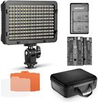 Neewer Dimmable 176 LED Video Light Lighting Kit: 176 LED Panel 3200-5600K, 2 Pieces Rechargeable Li-ion Battery, USB Charger and Portable Durable Case Compatible with Nikon, Sony DSLR Cameras