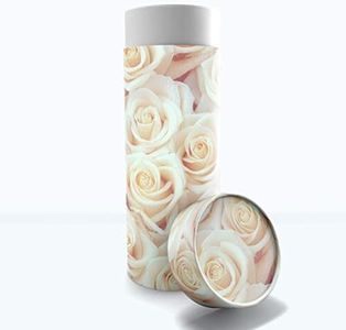 White Roses Scattering Tubes for Human Ashes TSA Approved Scattering Urn and Eco-Friendly Biodegradable Urns for Human Ashes & Biodegradable Urn for Burial at Sea