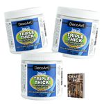 DecoArt Triple Thick Gloss Glaze - 3 Pack 8oz Clear Coat Gloss Glaze - Brush On Ceramic Glaze Luster Sheen for Home Decor, Wall Art Projects, Art Stuff, & DIY Crafts - Thick Clear Glaze with E-Book